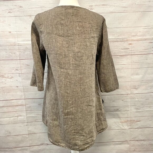 Flax Linen Peasant Market Tunic - Picture 10 of 11
